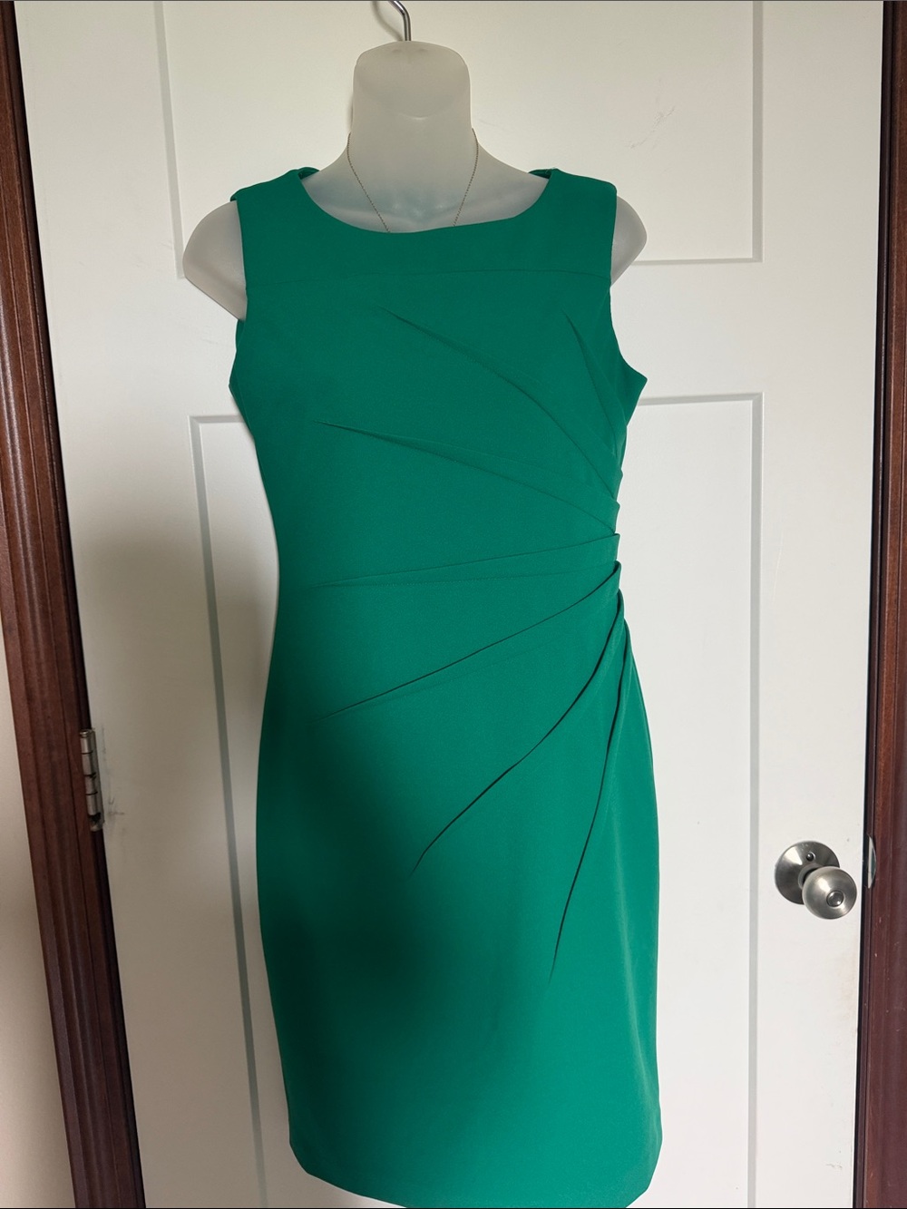 Calvin Klein Emerald Green Sleeveless Sheath Dress